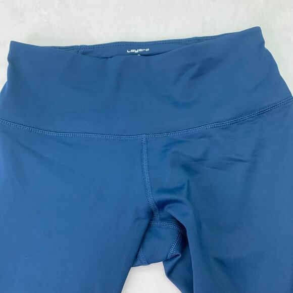 Layers 8 Womens Sz Small Teal Blue Capri Performance Work Out Cropped Leggings - Picture 3 of 4